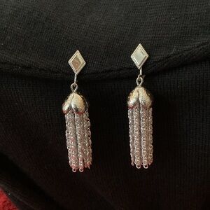 Sarah Coventry, vintage, Silvery Cascade clip earrings